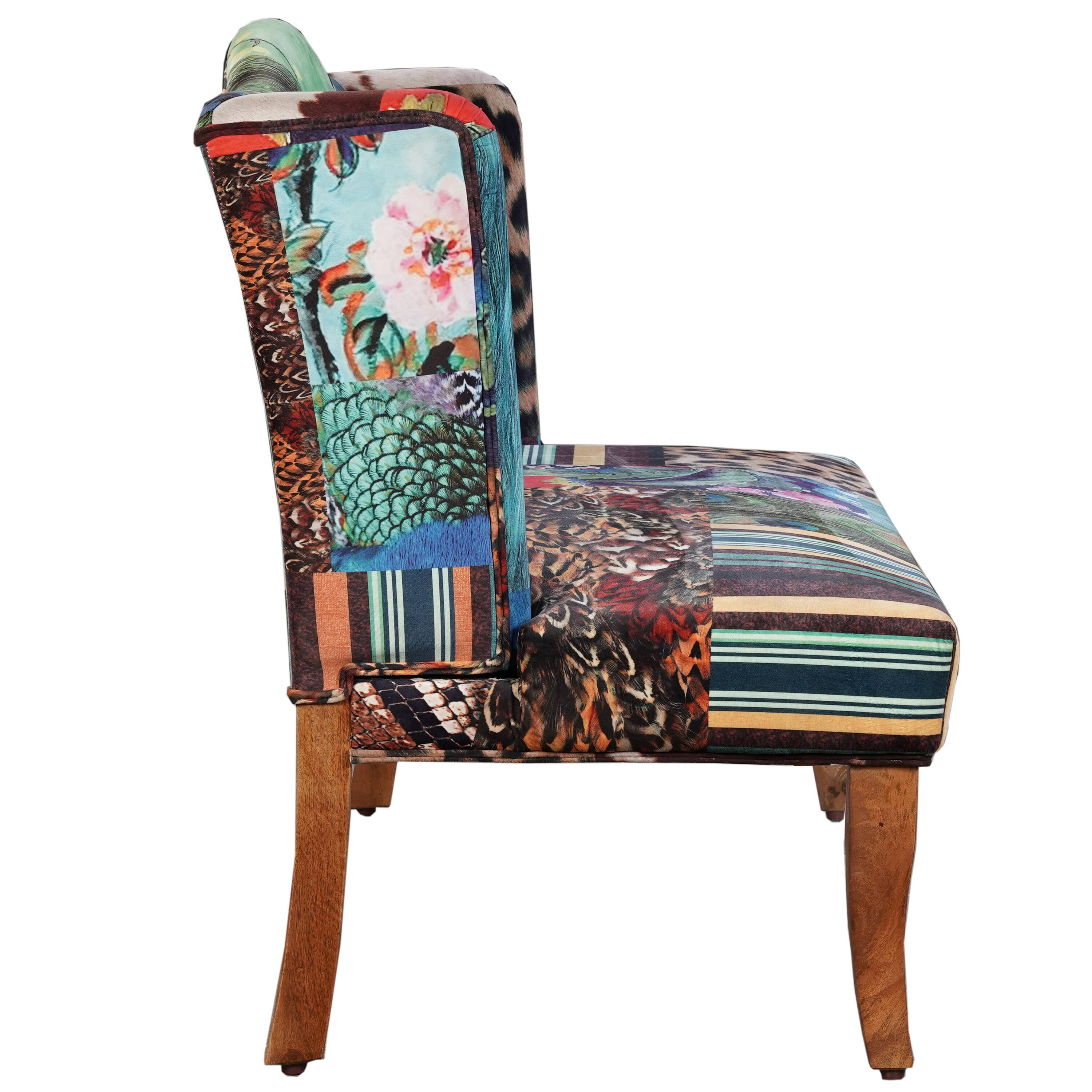 Left. Manhattan Lane - Vesta Bird Collage Print Settee - Multicolor.
