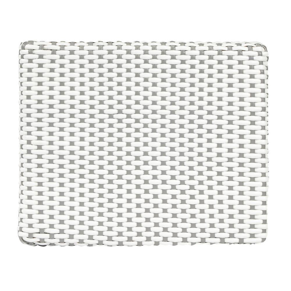 Angle. Butler Specialty - Robias Rectangular Rattan 24.5" Counter Stool - Gray And White Dot.