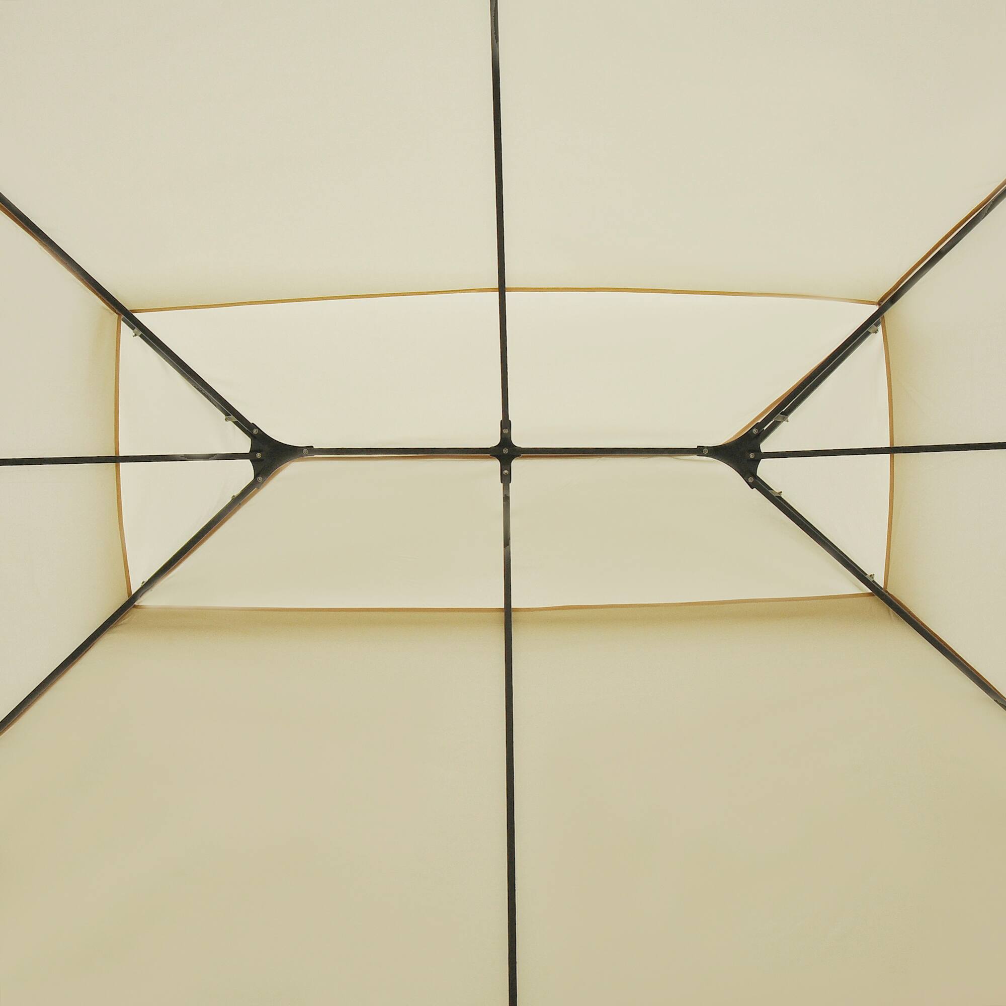 Alt View 4. Outsunny - 10' x 13' Patio Gazebo, Outdoor Gazebo Canopy Shelter with Curtains, Vented Roof, Steel Frame for Garden - Cream White.