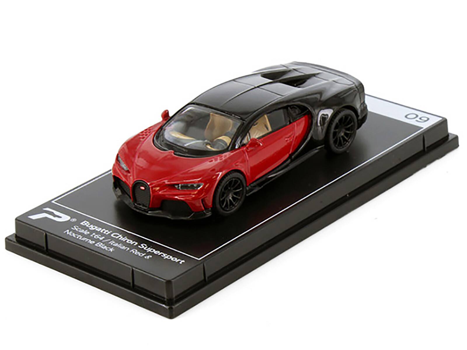 Bugatti Chiron Supersport  
Scale 1:18  
Nocturne Black / Italian Red