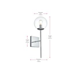 Living District - Neri 6 Inch Wall Sconce Clear Shade in Chrome - Chrome And Clear
