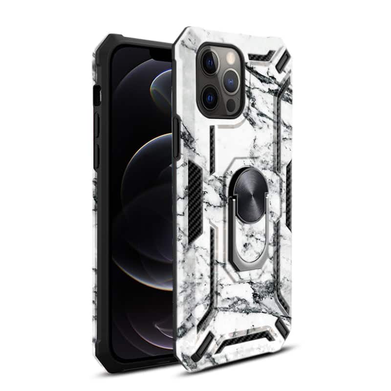 Reiko - Phone Case With Magnetic Ring Holder For Iphone 12/ Iphone 12 Pro In - White