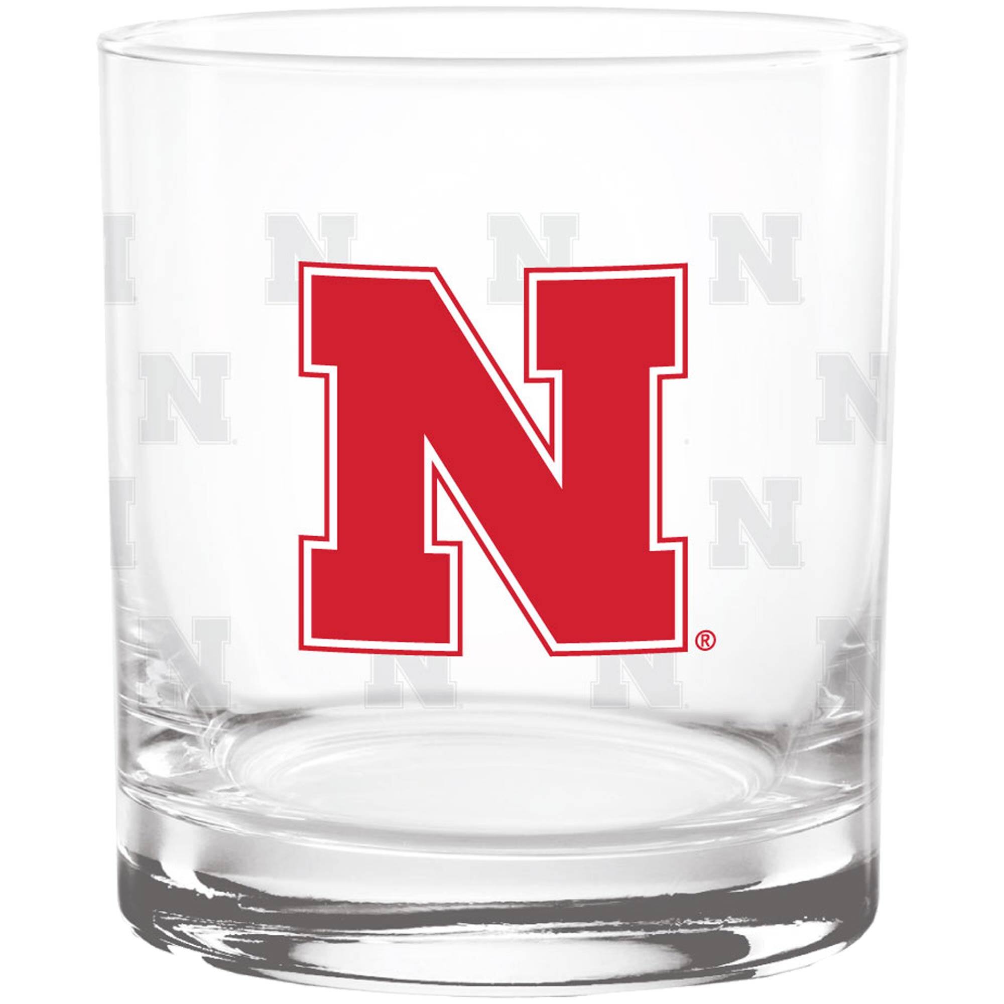 Alt View 1. Indigo Falls - Nebraska Huskers 14oz. Repeat Alumni Rocks Glass - Multicolor.