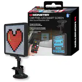 Monster - Smart Pixel Display Screen for Cars, App Controlled Custom LED Text Pattern & Animation Screen - Black