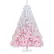 Front. Gymax - Gymax 6 FT Artificial Christmas Tree Hinged Snow Flocked Xmas Tree w/ 820 Lush Branch Tips - Pink.