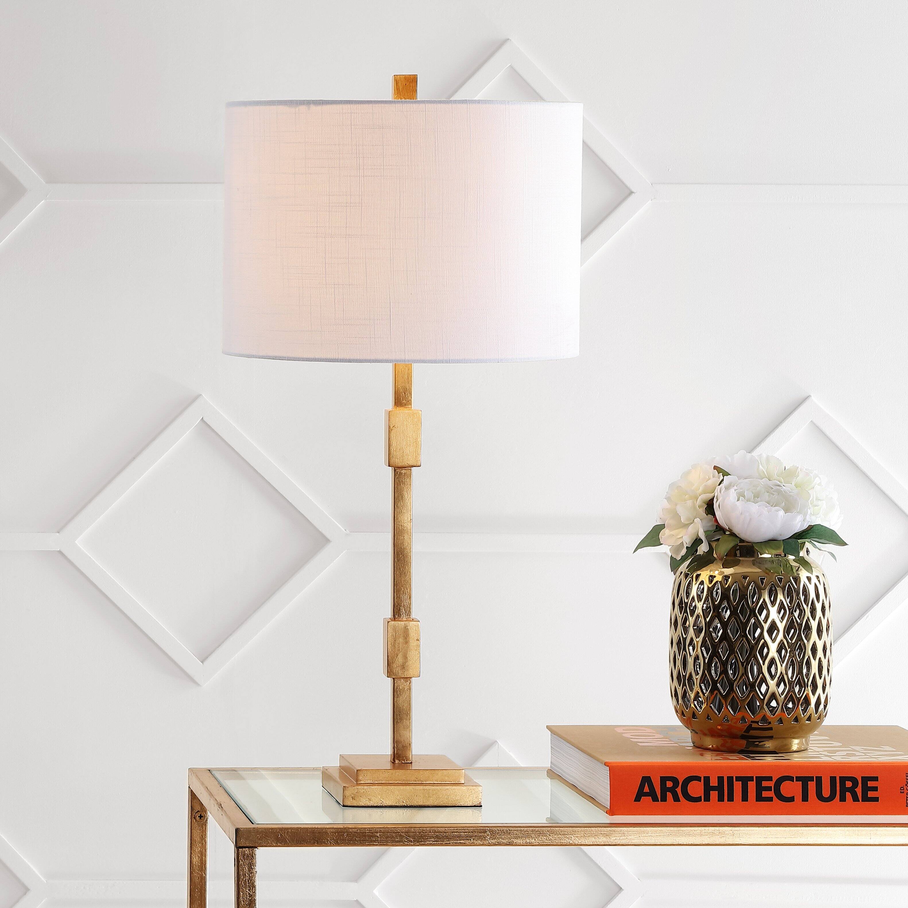 Alt View 1. Jonathan Y - Windsor 29" Metal LED Table Lamp, Gold Leaf - Gold Leaf.