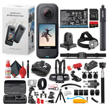 Insta360 X4 Air 8K 360 Action Cam 165g
Insta360 UK UP ad
Insta360 X4 Air
8K 360 Action Cam
Pack light, shoot 8K.
15m
Insta360
Insta360
Battery
Li-ion 00
2290mAh
3.8V
CE
IEC 62619-Part 2
FC
Li-ion
00
64GB microSD
Oggsitu
SAVE
INSTA CLEANER
CE
IEC 62333-2
FC
Li-ion
00
Li-ion
00
Li-ion
00
Li-ion
00
Li-ion
00
Li-ion
00
Li-ion
00
Li-ion
00
Li-ion
00
Li-ion
00
Li-ion
00
Li-ion
00
Li-ion
00
Li-ion
00
Li-ion
00
Li-ion
00
Li-ion
00
Li-ion
00