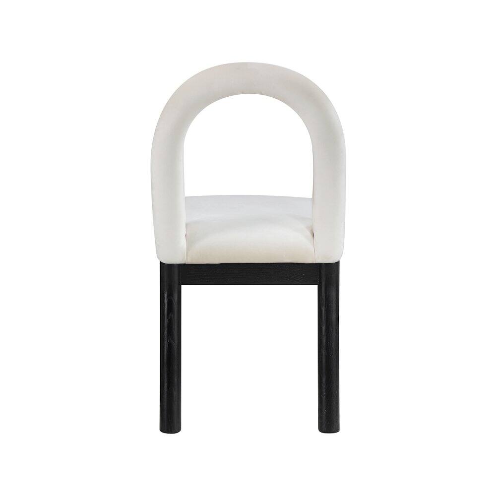 Alt View 4. Meridian Furniture - Conrad Cream Velvet Dining Chair - Beige.