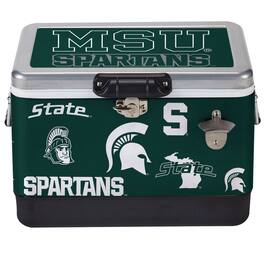 Indigo Falls - Michigan State Spartans 36-Can Medley Metal Cooler - Silver