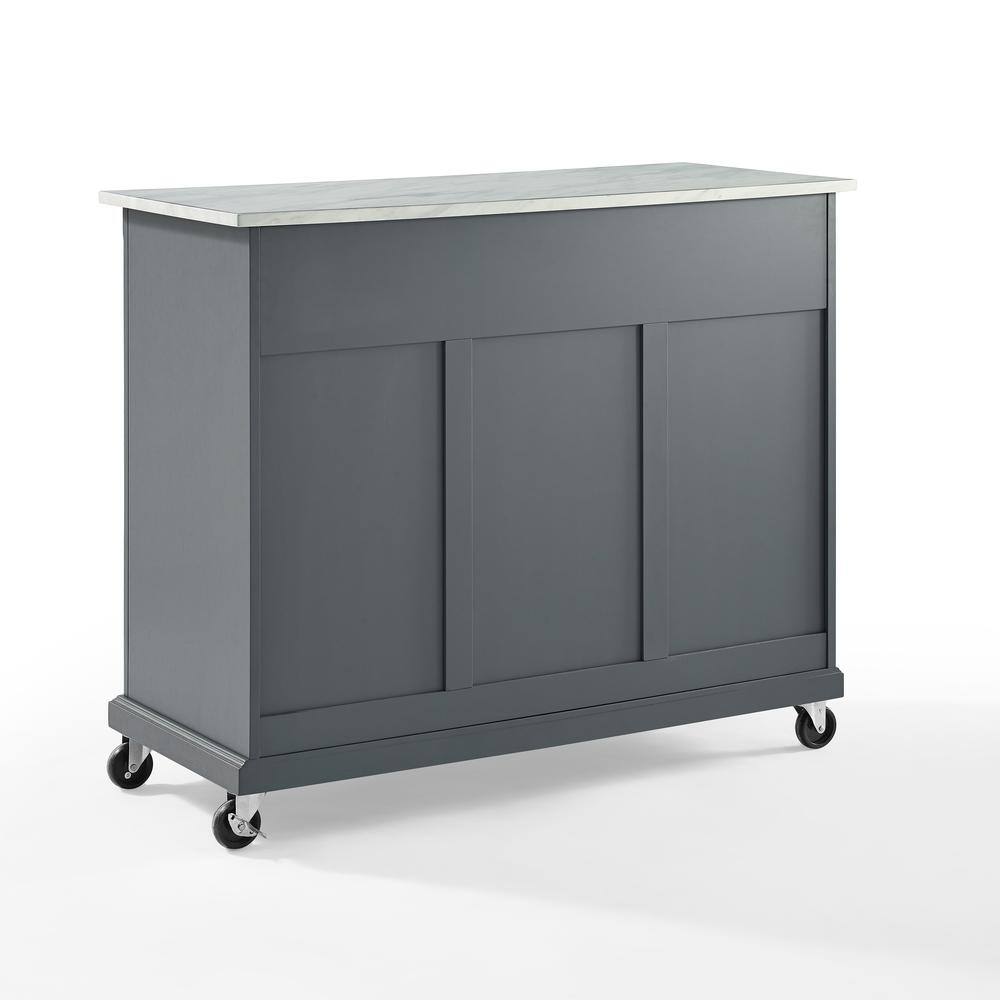 Alt View 3. Crosley Furniture - Avery Kitchen Cart - Distressed Gray.
