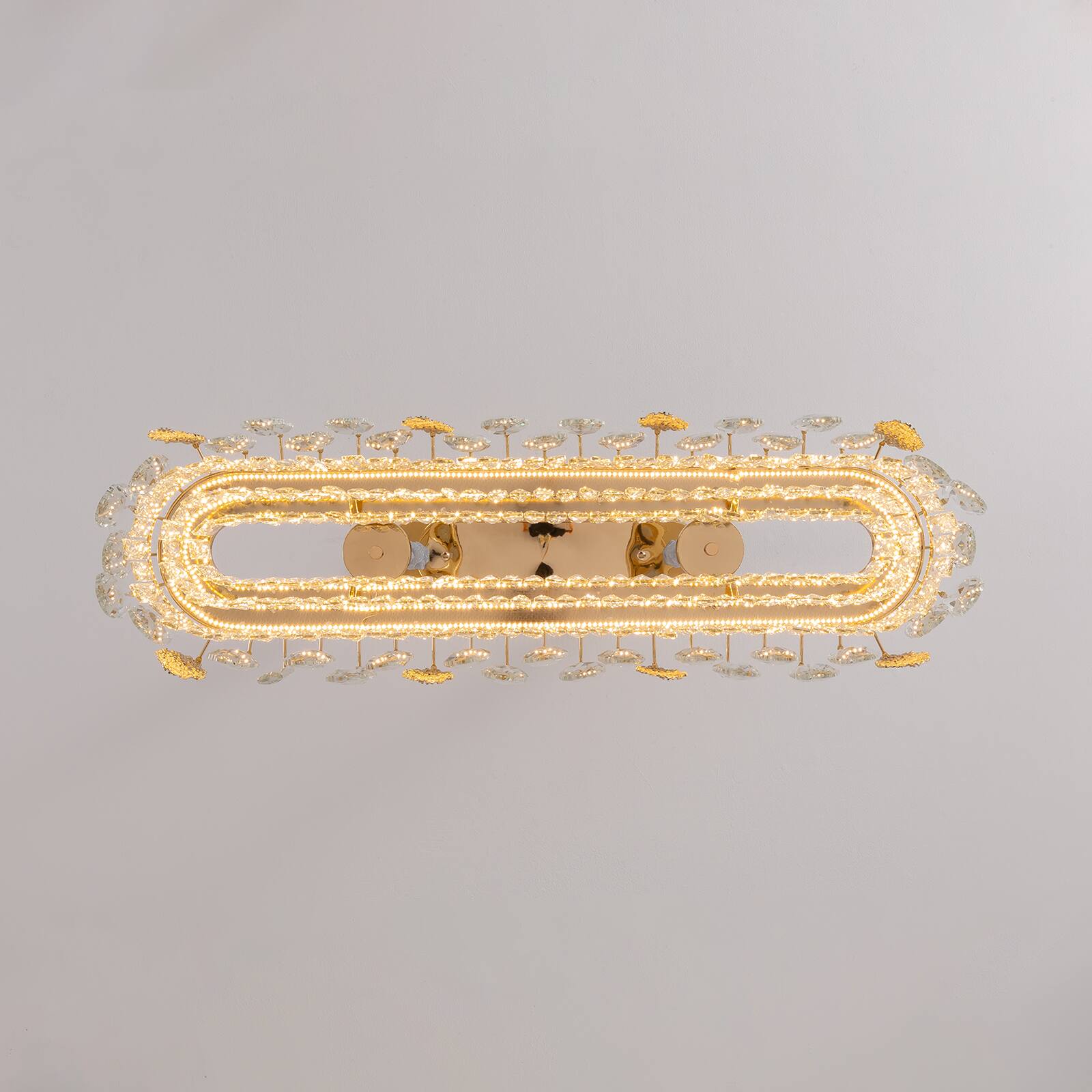 Alt View 8. Siljoy - 40" Modern Gold Linear K9 Crystal Chandelier, Height Adjustable LED Pendant Light for Kitchen Island Dining Living Foyer - Gold.