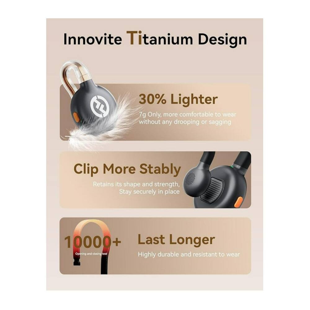 Innovite Titanium Design

30% Lighter  
7g Only, more comfortable to wear without any drooping or sagging

Clip More Stably  
Retains its shape and strength, Stay securely in place

10000+ Last Longer  
Highly durable and resistant to wear