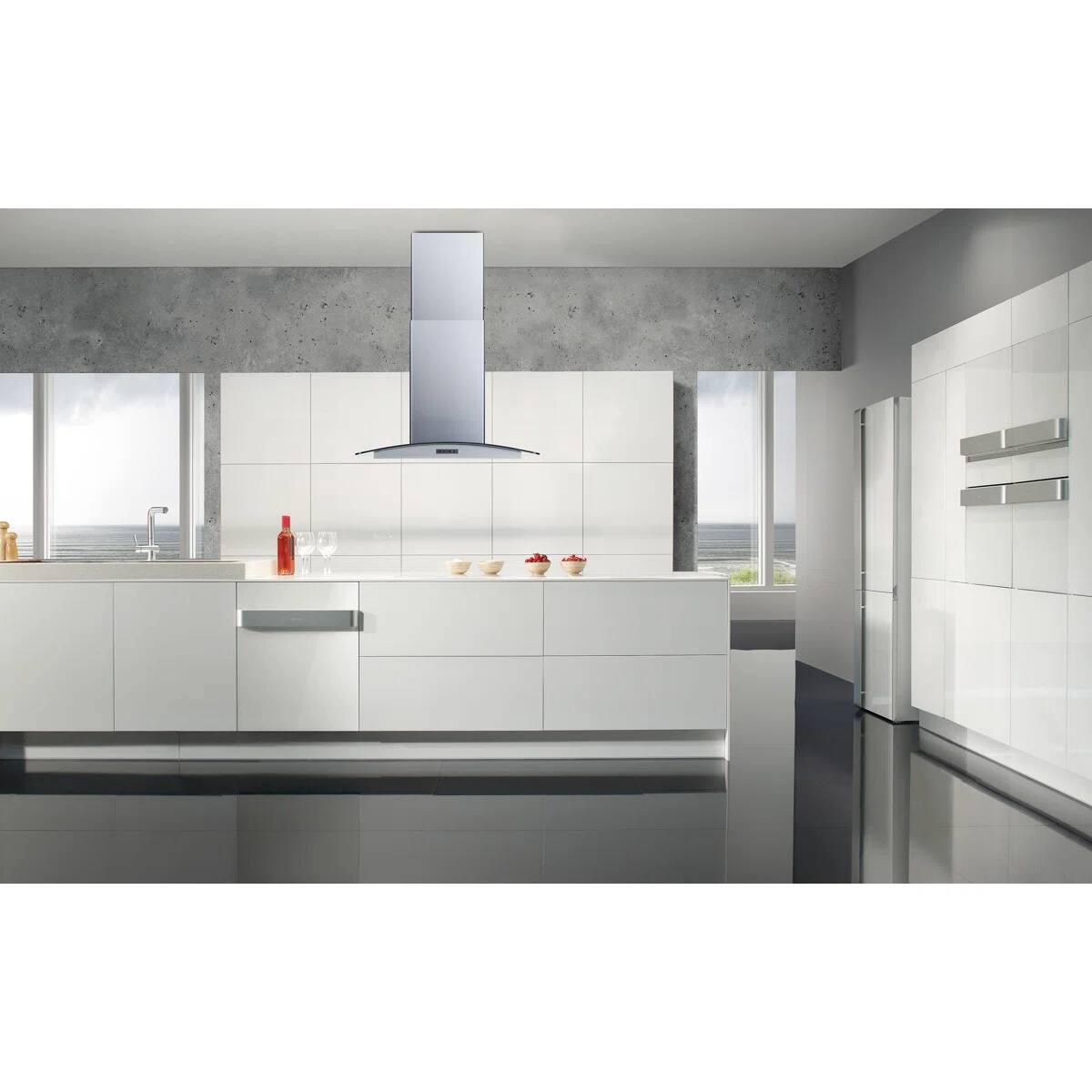 Angle. Winflo - Winflo 30 inch Convertible 300-CFM Stainless Steel Island Range Hood - Stainless Steel.