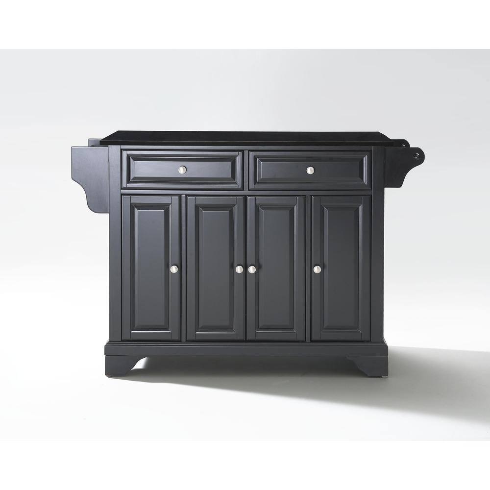Left. Crosley Furniture - Lafayette Granite Top Full Size Kitchen Island/Cart - Black.