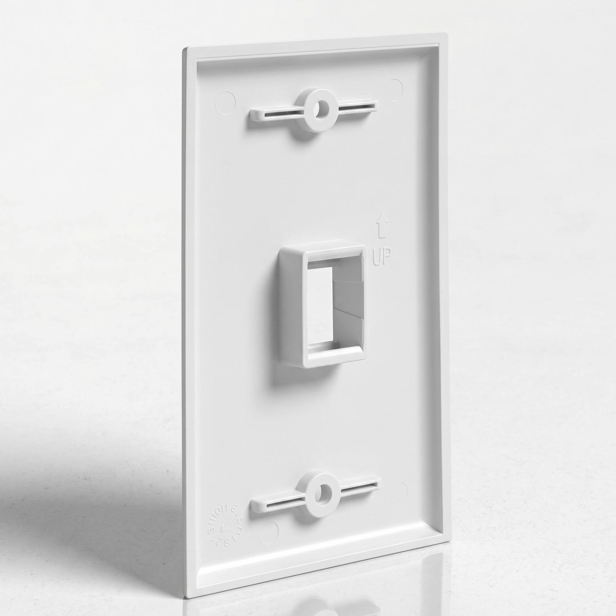 Angle. Cmple.com - 1 Port Keystone Wall Plate White Single Gang for RJ45 Ethernet HDMI Coax & Audio - White.