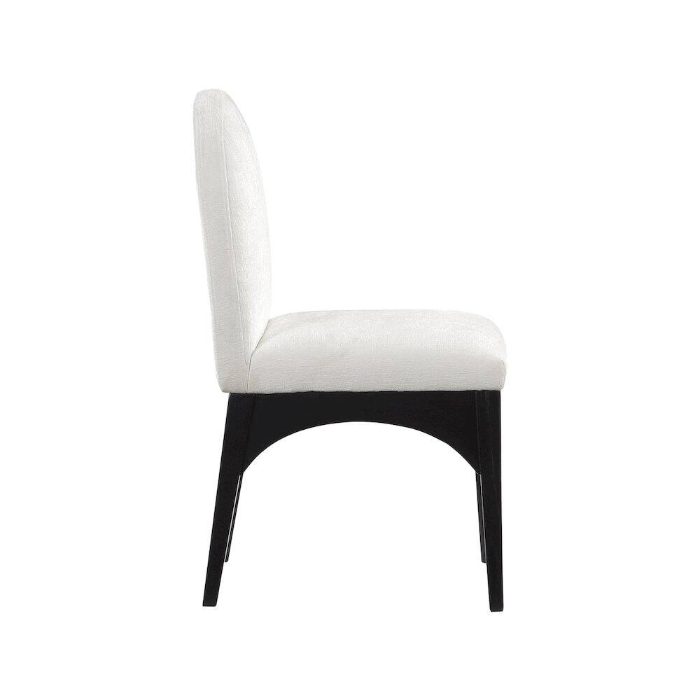 Alt View 3. Meridian Furniture - Waldorf Cream Chenille Fabric Dining Chair - Beige.