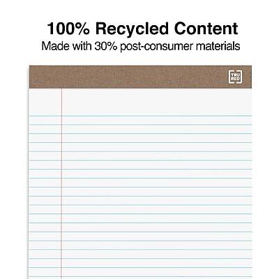 100% Recycled Content  
Made with 30% post-consumer materials