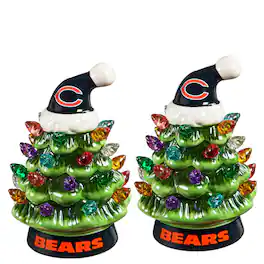 Evergreen Enterprises - Chicago Bears 2-Pack 4" Ceramic LED Christmas Tree Set - Multicolor
