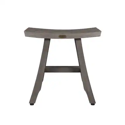 Front. CoastalVogue - CoastalVogue® Satori® 18" Teak Wood Shower Bench in Antique Gray Finish - Antique Gray.
