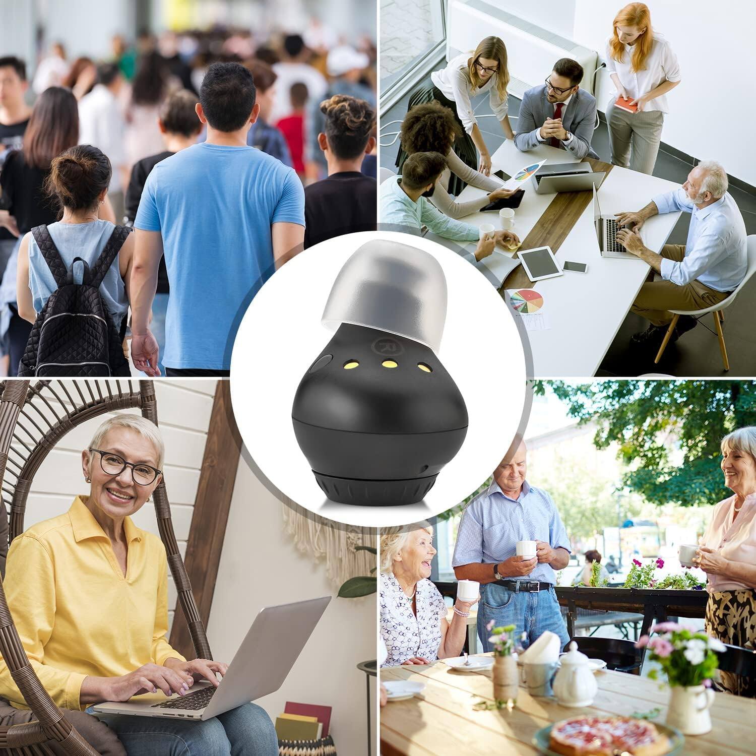 Alt View 5. MEDca - Mini Digital Hearing Amplifiers - ITE Rechargeable Personal Sound Amplifier - Lightweight Hearing Aids Device, Black - Black.