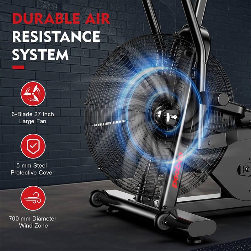 DURABLE AIR RESISTANCE SYSTEM

- 6-Blade 27 Inch Large Fan
- 5 mm Steel Protective Cover
- 700 mm Diameter Wind Zone