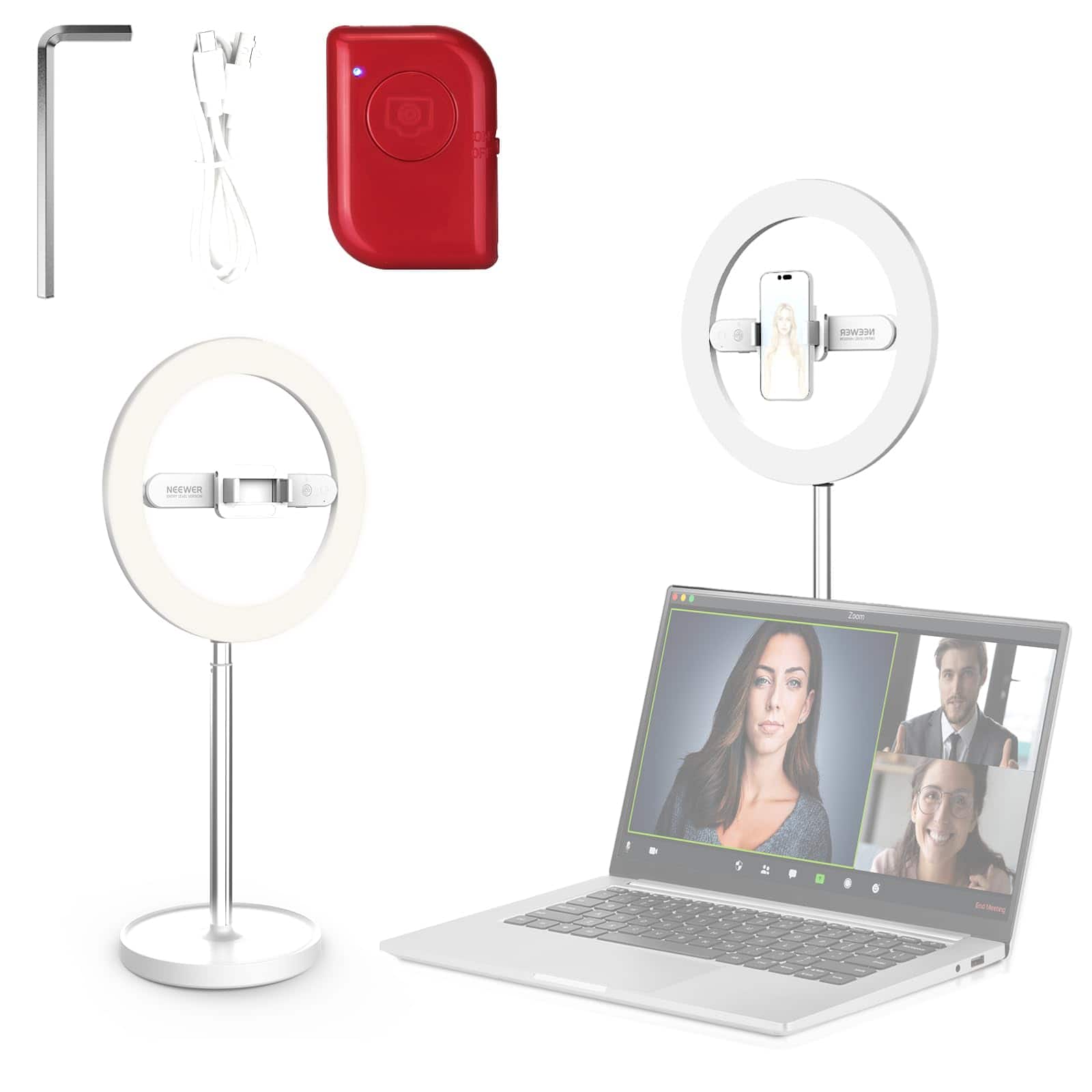 Neewer - Entry Level 10" Selfie Ring Light, 7W, w/ Stand & Phone Holder, N17