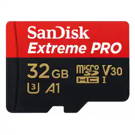 SANDISK - Extreme Pro 32GB microSDHC Memory Card with SD Adapter up to 100 MB/s, Class 10