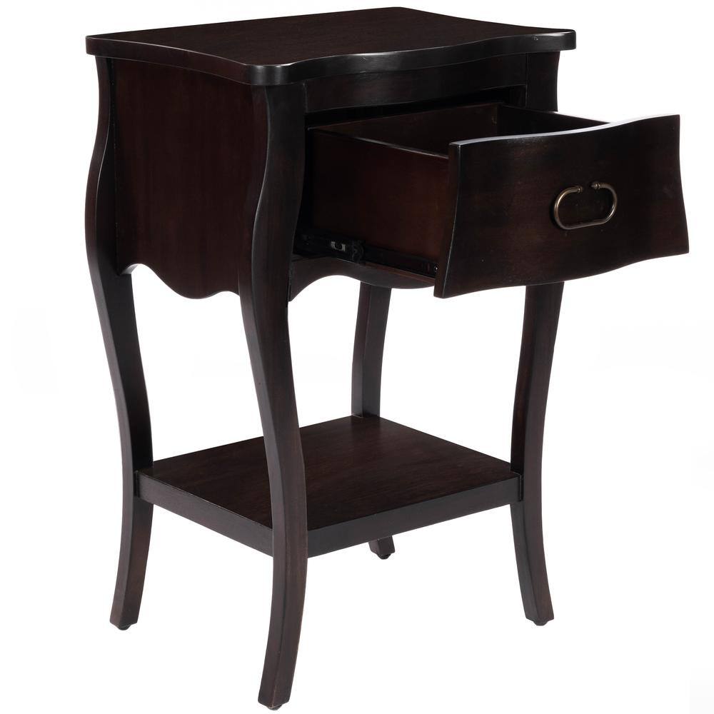 Angle. Butler Specialty - Rochelle 1 Drawer Nightstand - Dark Brown.