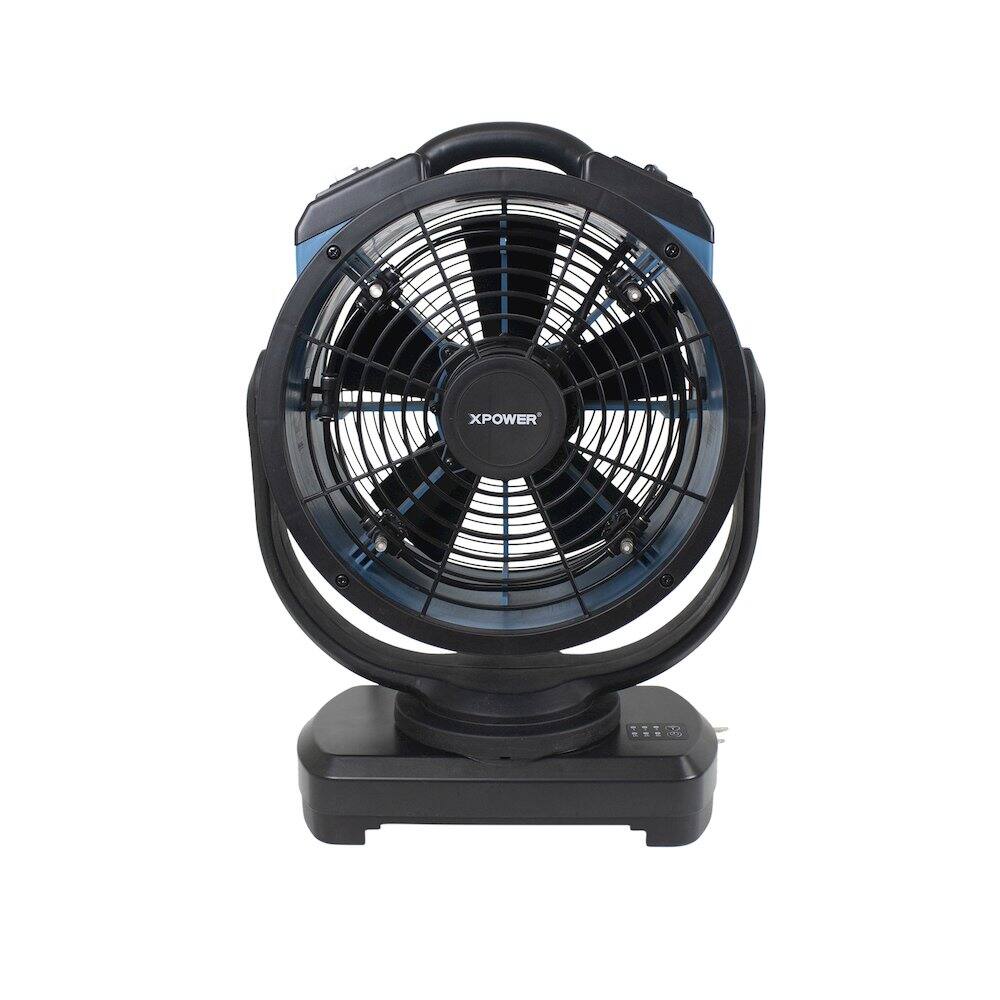 Left. XPOWER - Oscillating Portable 3 Speed Outdoor Cooling Misting Fan - Blue.