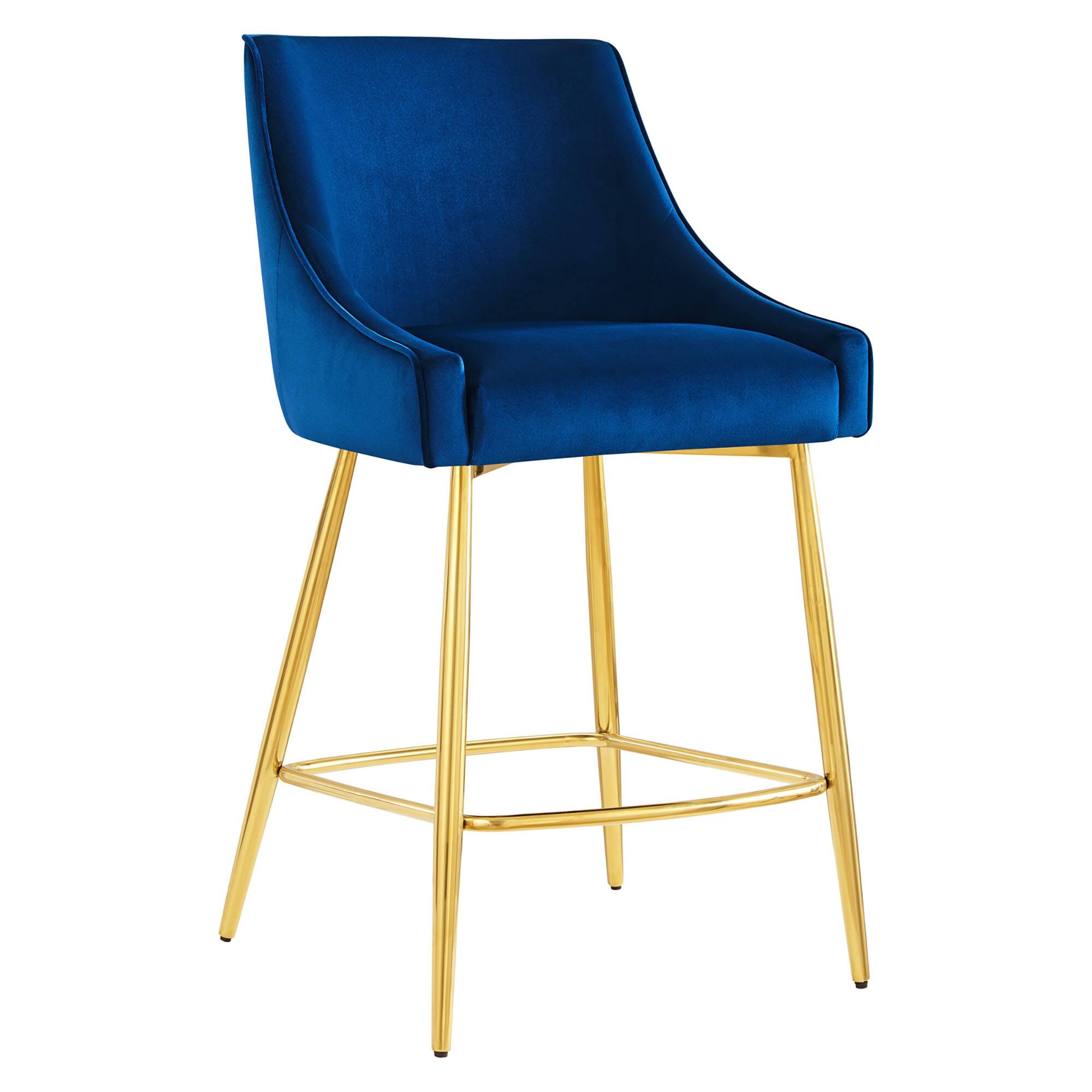 Angle. Modway - Discern Performance Velvet Counter Stool by Modway - Navy.