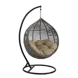 Garner Teardrop Outdoor Patio Swing Chair by Modway - Gray Mocha