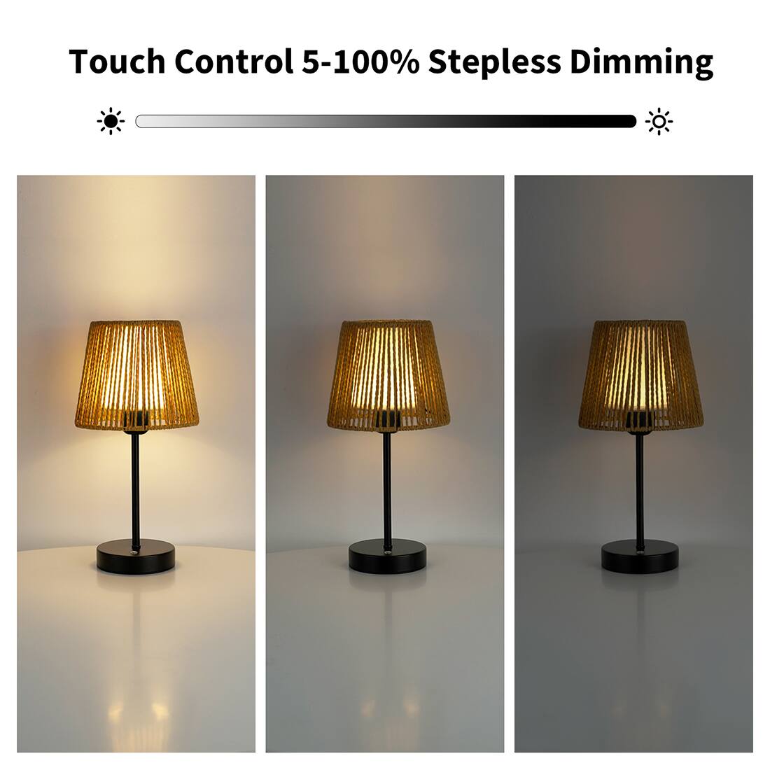 Touch Control 5-100% Stepless Dimming