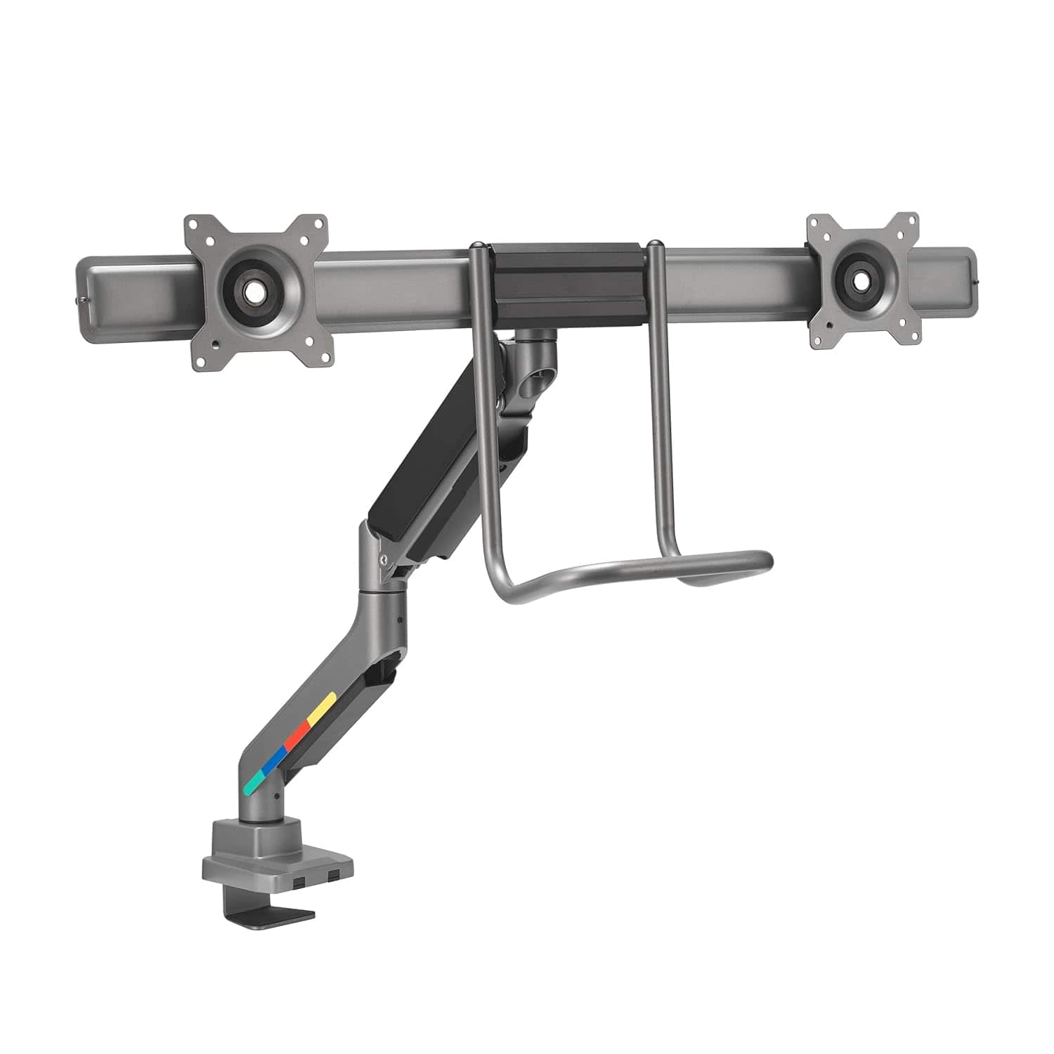 Kensington - SmartFit™ Dual Monitor Arm with Crossbar and Handle - K58272WW - Silver