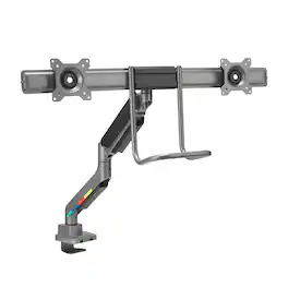 Kensington - SmartFit™ Dual Monitor Arm with Crossbar and Handle - K58272WW - Silver