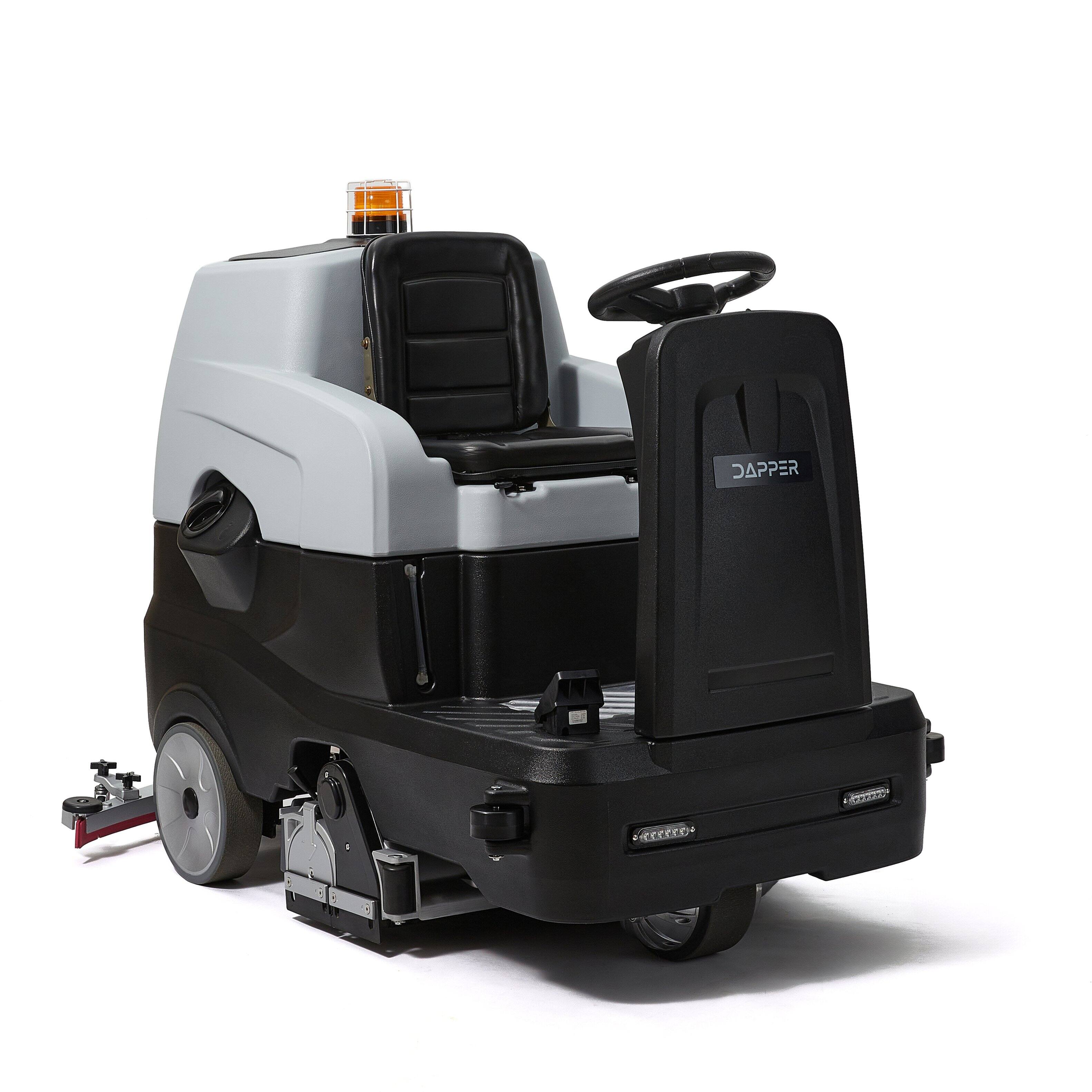Alt View 8. Dapper Supply - Commercial Ride-On Sweep & Scrub Floor Sweeper Scrubber, 31.5" Path, 42.5 Gal Tank, 24V Battery - Grey.