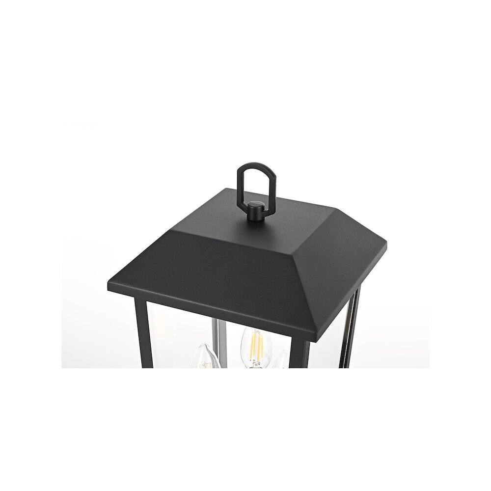 Alt View 3. Elegant Lighting - Riggs 8 x 18 inch Outdoor Post Light in Black - Black.