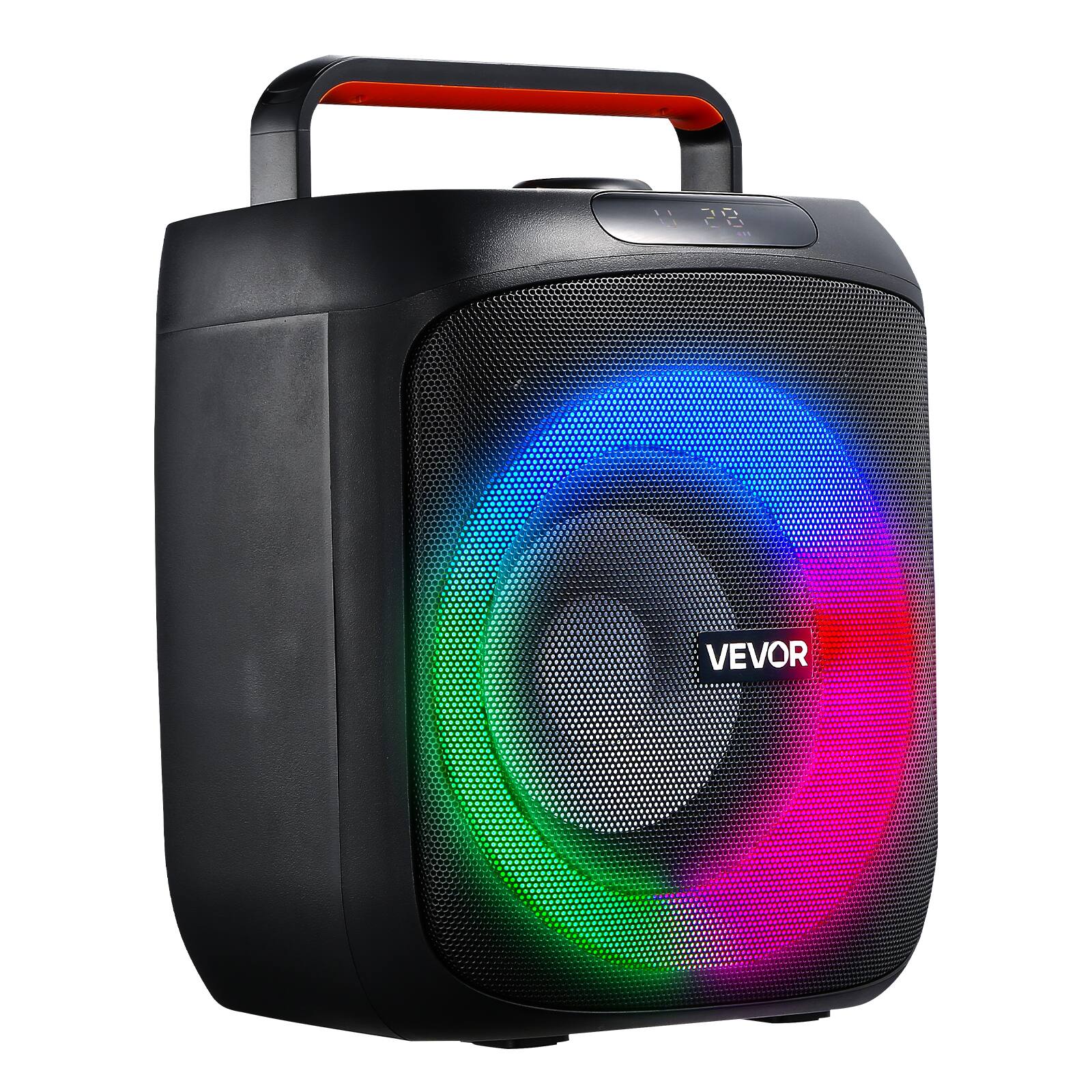 Alt View 5. VEVOR - Karaoke Machine for Adults, 30W, 6.5-inch Portable Bluetooth Speaker with 2 Wireless Microphones - Black.