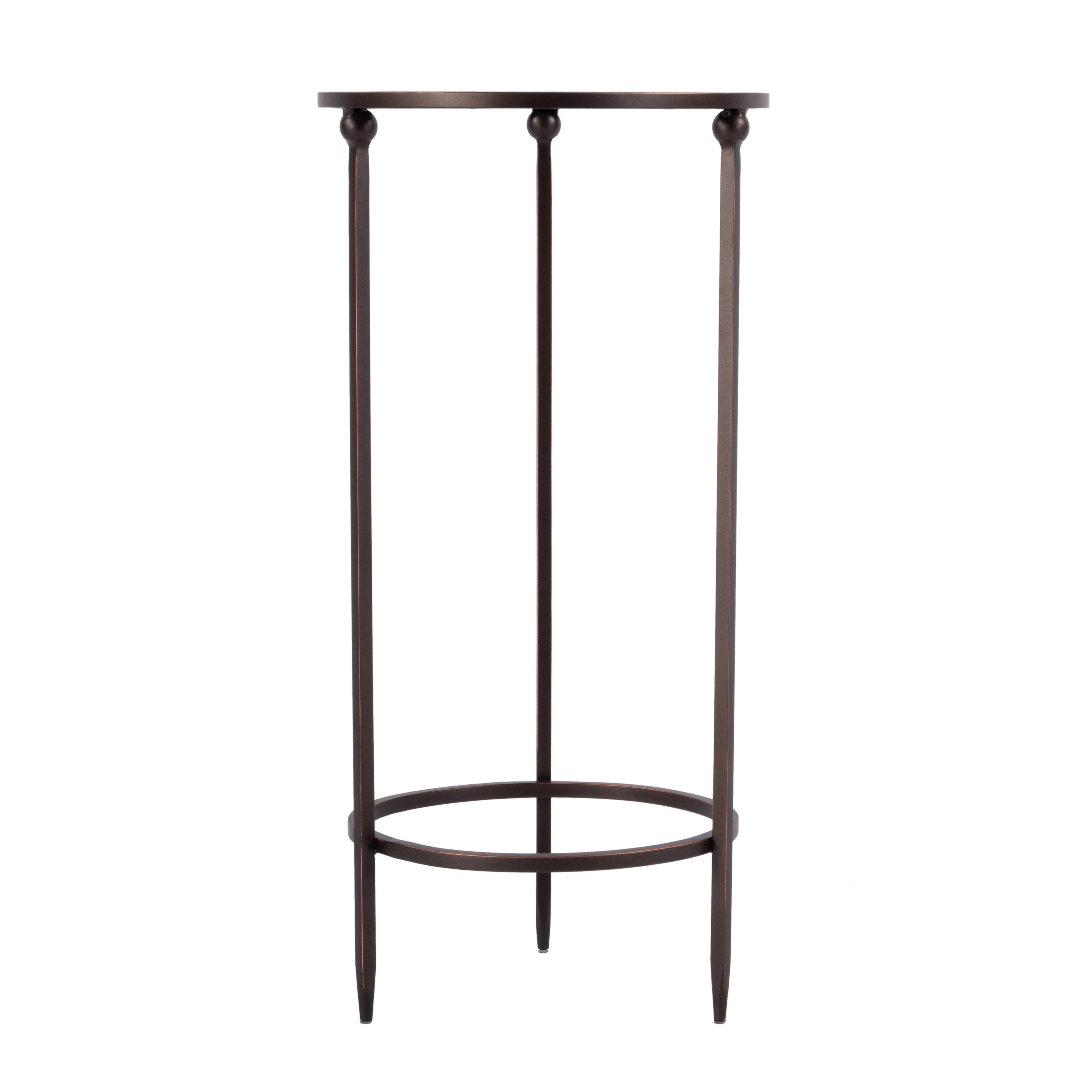 Alt View 2. Butler Specialty - Lola 11 in. W Round Glass and Metal Side Table - Black.