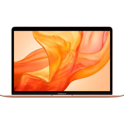 Front. Apple - Apple MacBook Air 13.3" Certified Refurbished 2560x1600 - Intel Core i3 Touch ID with 8GB Memory - 256GB SSD - Gold.