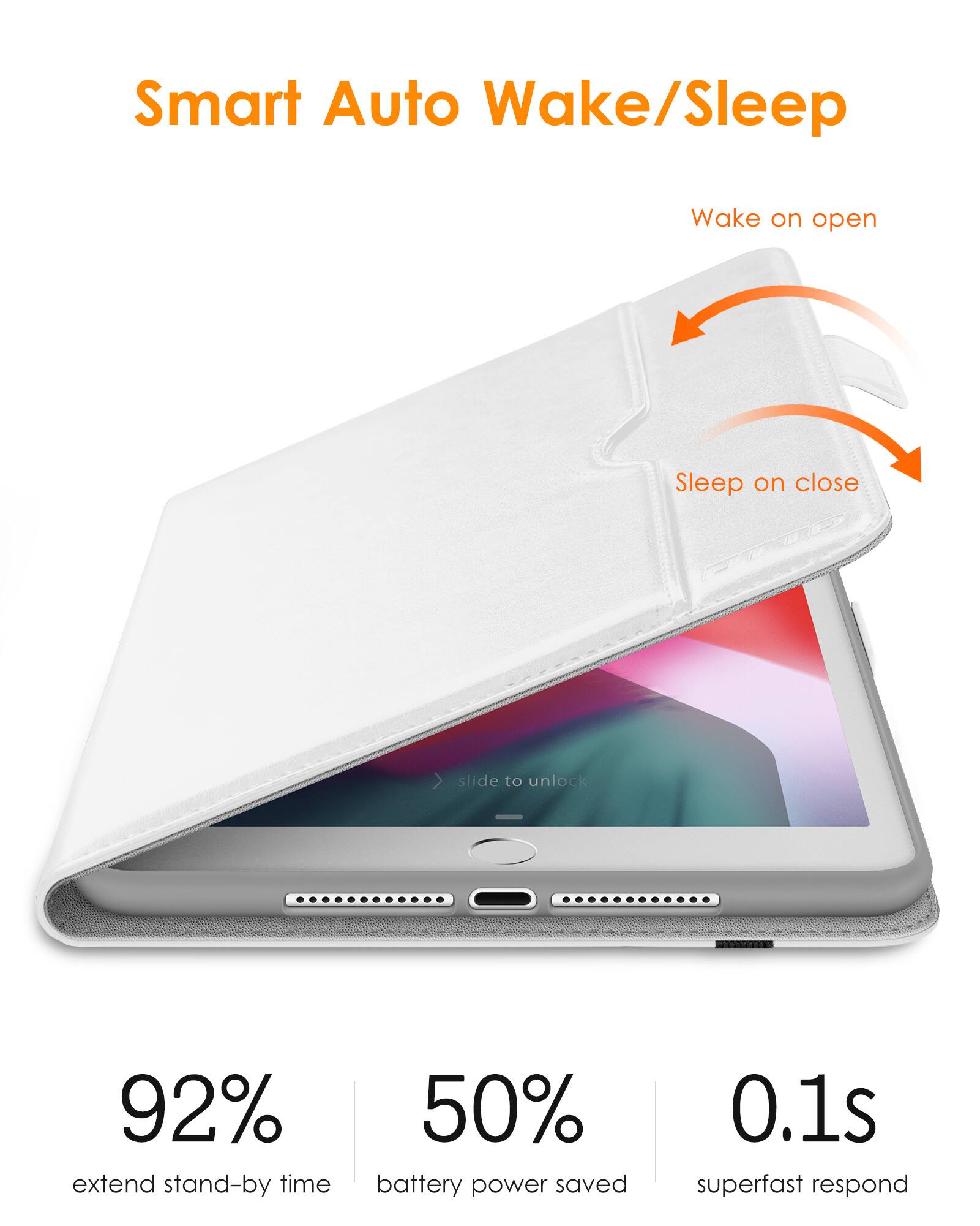 Smart Auto Wake/Sleep

- Wake on open
- Sleep on close

92% extend stand-by time

50% battery power saved

0.1s superfast respond