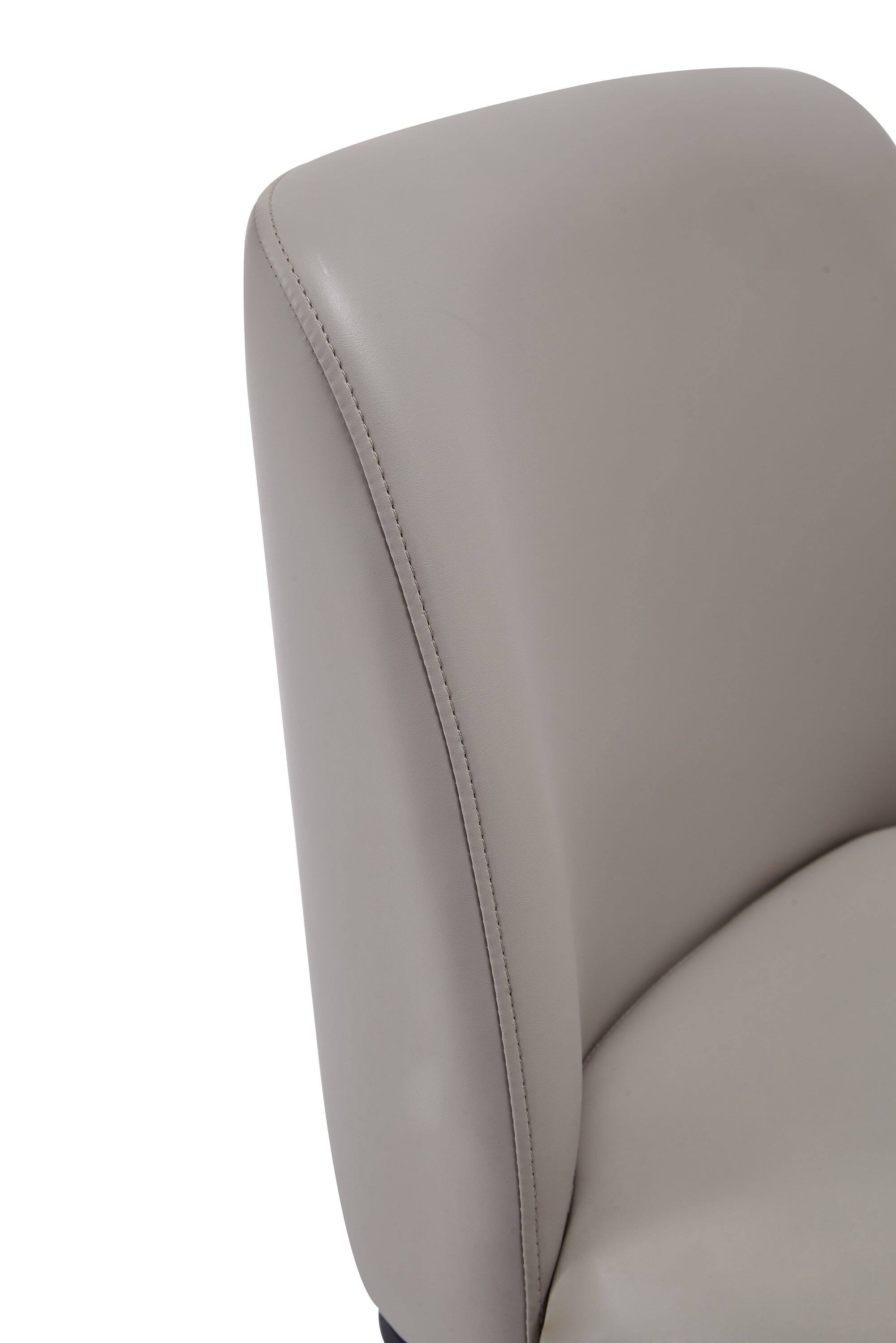 Alt View 6. Manhattan Comfort - Serena Modern Metal Vegan Leather Dining Chair - Set of 2 - Light Gray.