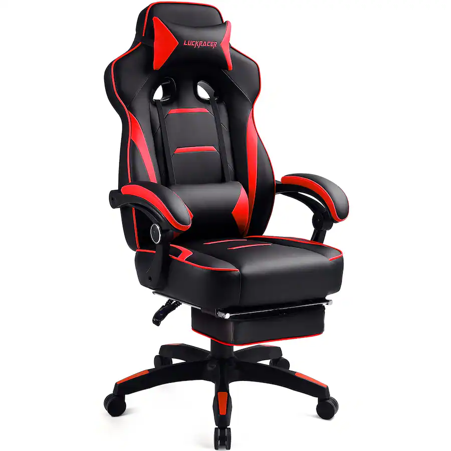 Red Racing Chair GTPlayer F59 Racing Style Gaming Chair with Footrest Red F59-RED - Best Buy