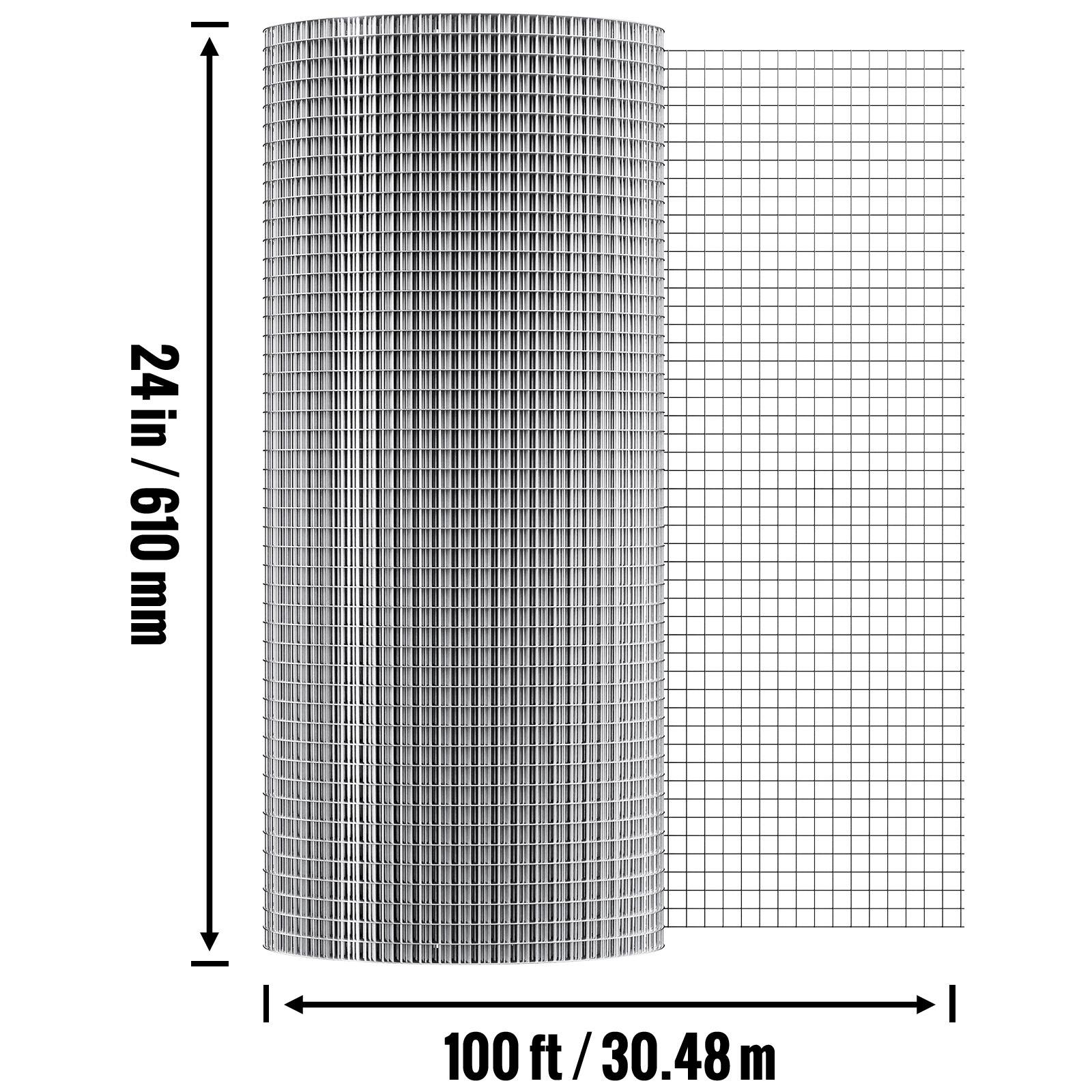 24in / 610 mm, 100 ft / 30.48 m