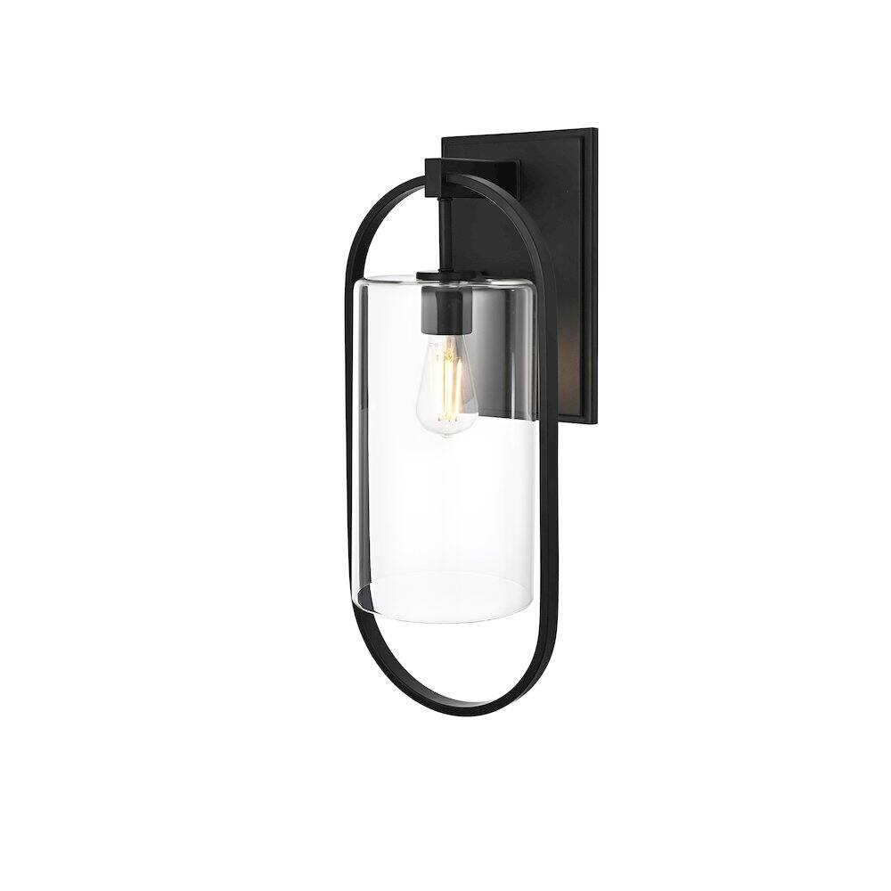 Angle. Elegant Lighting - Jaxson 10 Inch Outdoor Wall Sconce In Black - Black.