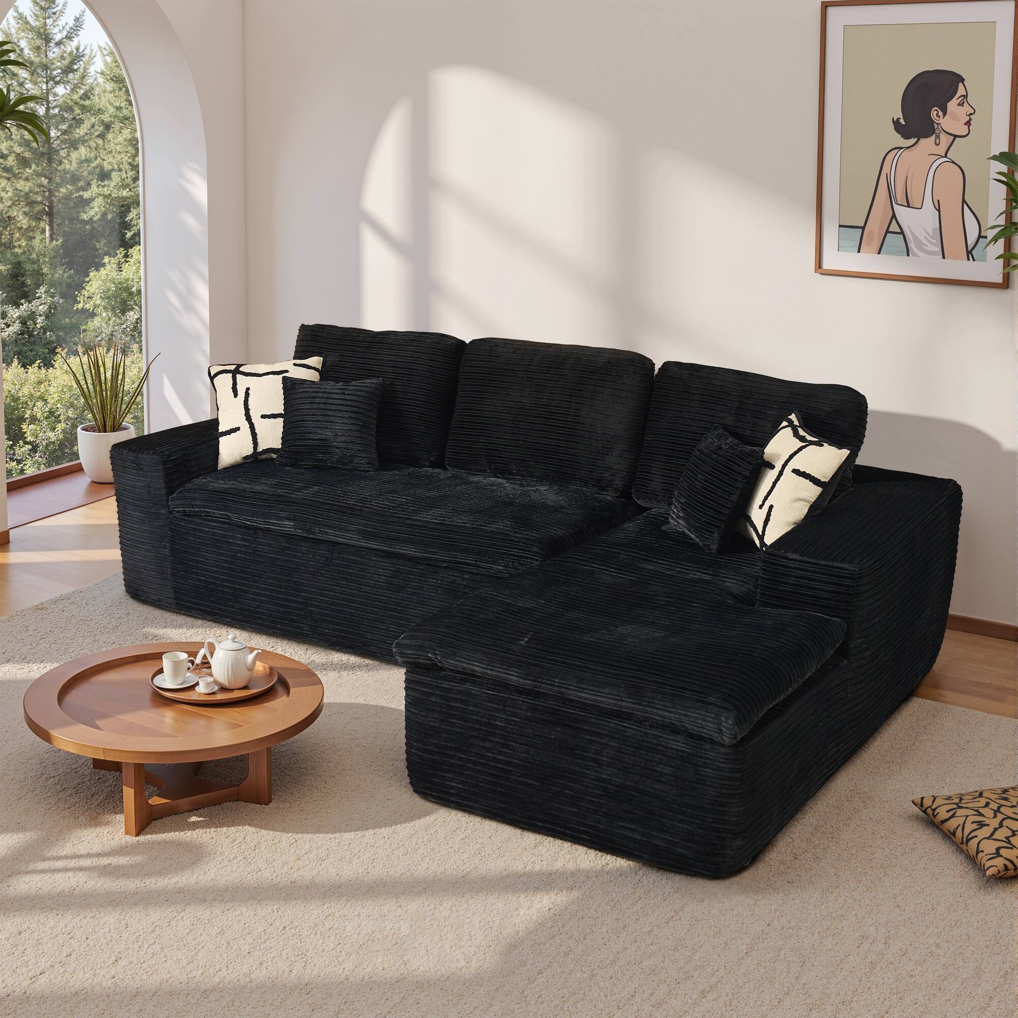 Black(Corduroy, Right Facing)