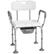 Front. Homcom - 3-in-1 Shower Chair with Back and Arms, Height Adjustable Bedside Commode, Raised Toilet Seat - White.