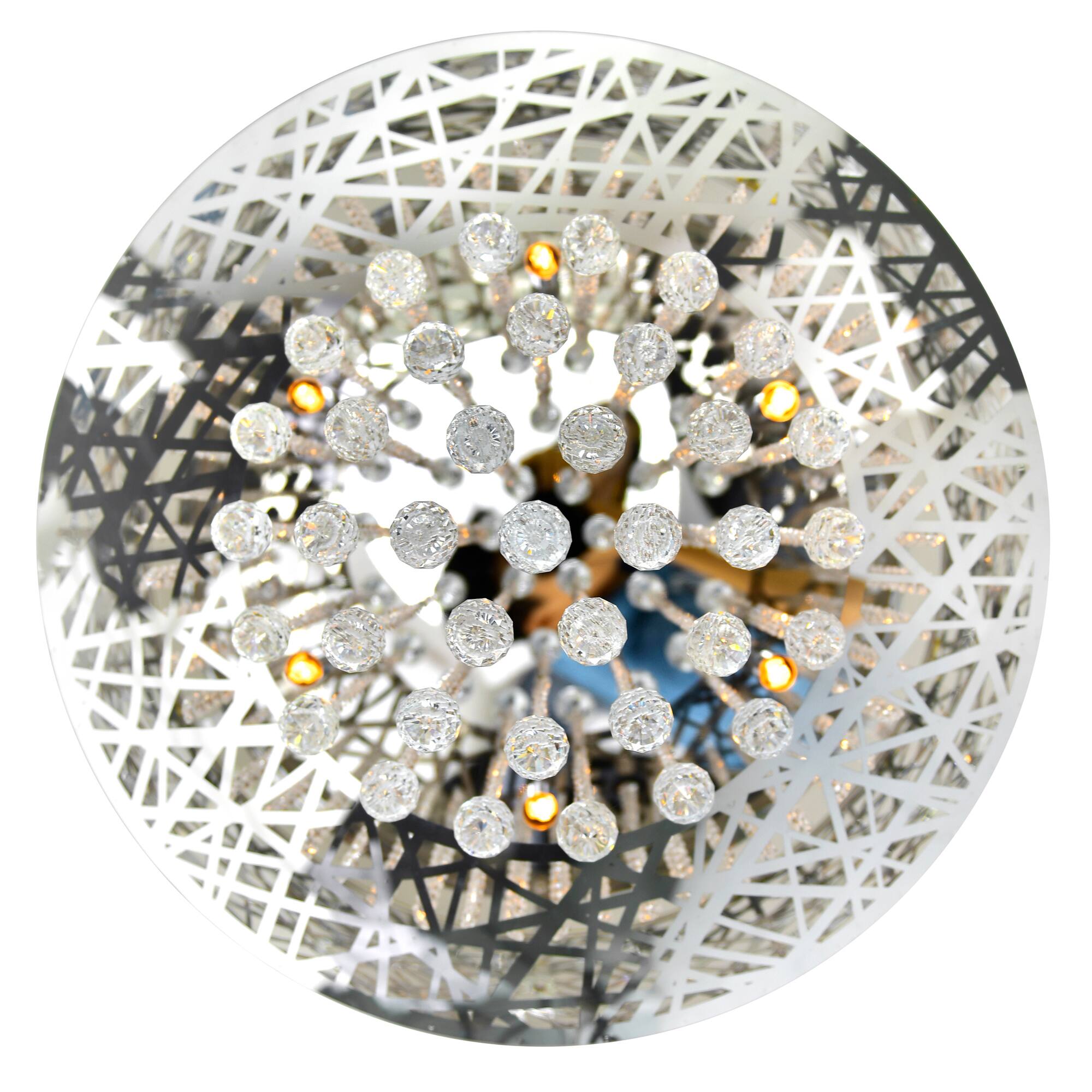 Back. CWI Lighting - Eternity 9 Light Drum Shade Chandelier With Chrome Finish - Stainless Steel.