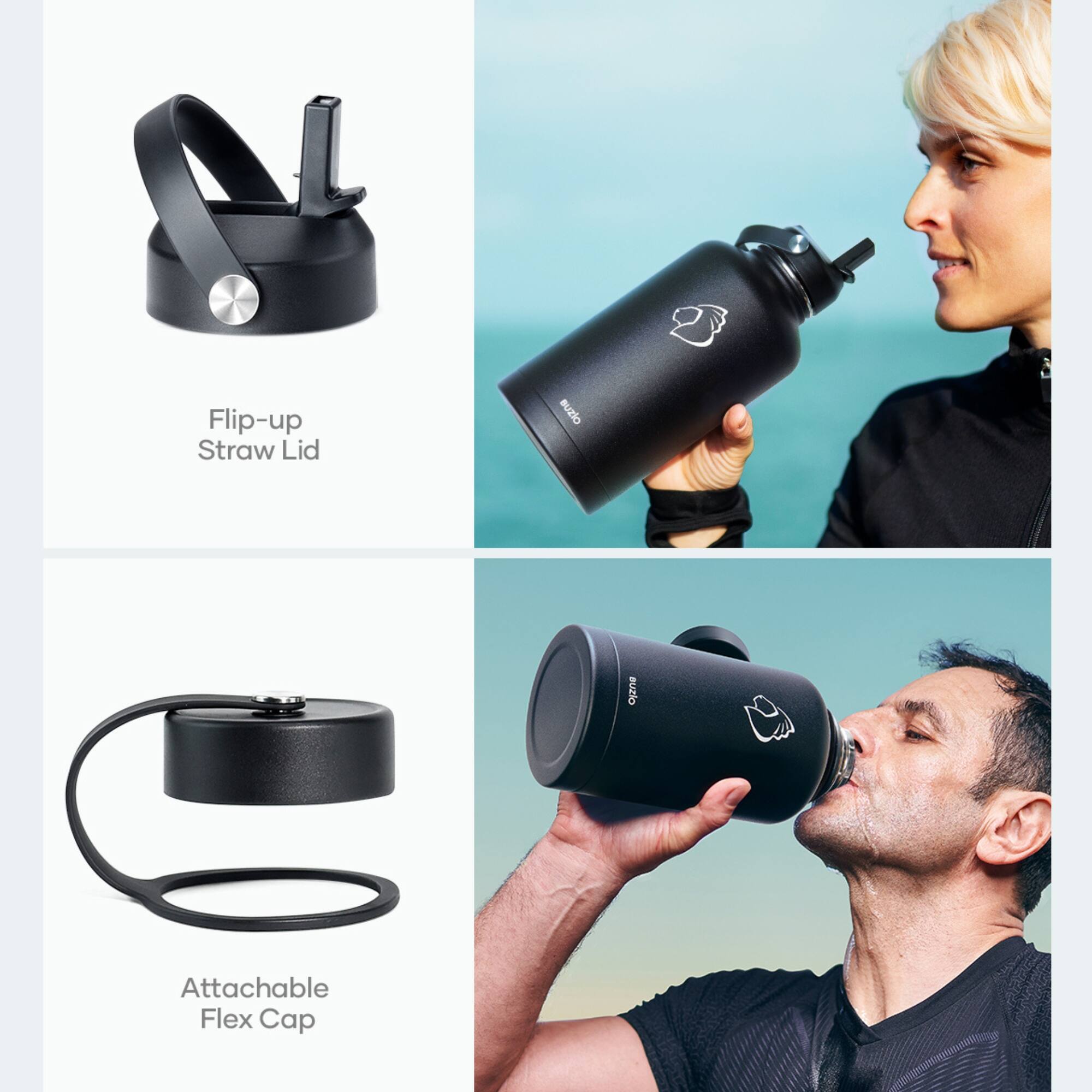 Flip-up Straw Lid

Attachable Flex Cap