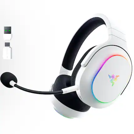 Front. Razer - Barracuda X Chroma Bluetooth Wireless Over-the-Ear Gaming Headset for PC, Mac, Playstation, Switch, Steam Deck, Mobile - White.