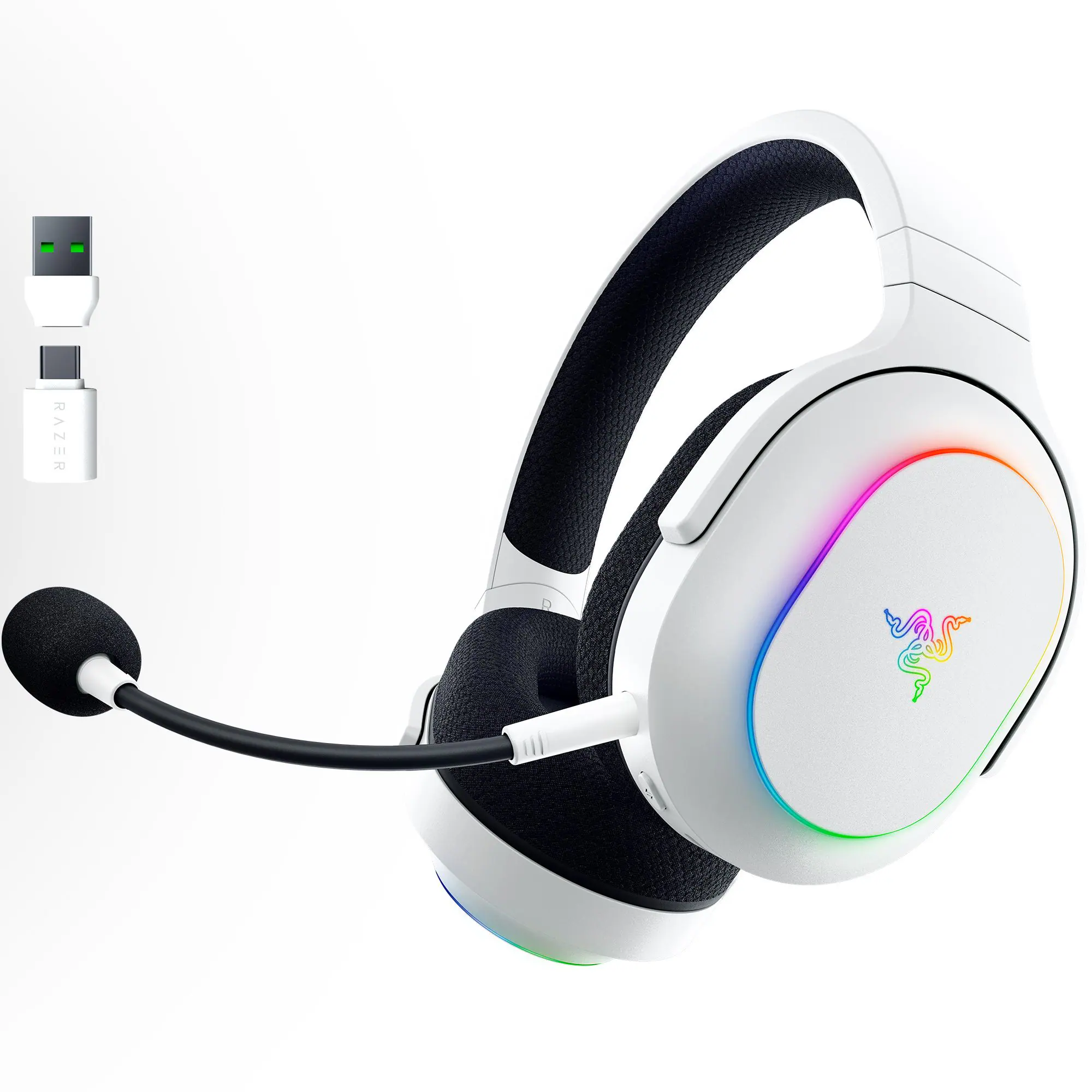 Razer - Barracuda X Chroma Wireless Over-the-Ear Gaming Headset for PC, Mac, Playstation, Nintendo Switch, Steam Deck, Mobile - White